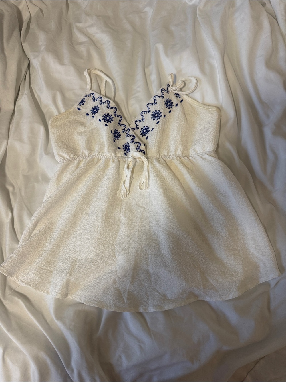 Amazon White Textured Spaghetti Strap Peplum Top